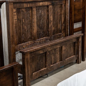Rustic Farmhouse Style Panel Bed in Solid Wood - Made in USA