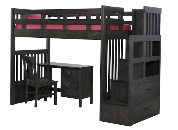 Kids Bed With Desk And Chair From Dutchcrafters Amish Furniture