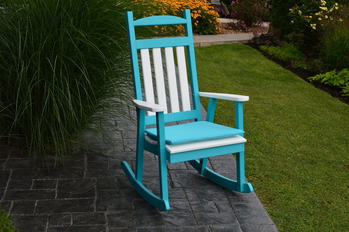 Poly Classic Porch Rocker with White Accents from DutchCrafters Amish
