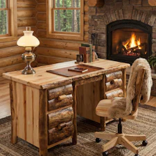 Rustic Log Desk Chair | DutchCrafters Amish Log Furniture