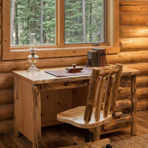 Rustic Log Desk Chair | DutchCrafters Amish Log Furniture
