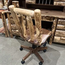 Rustic Log Desk Chair | DutchCrafters Amish Log Furniture