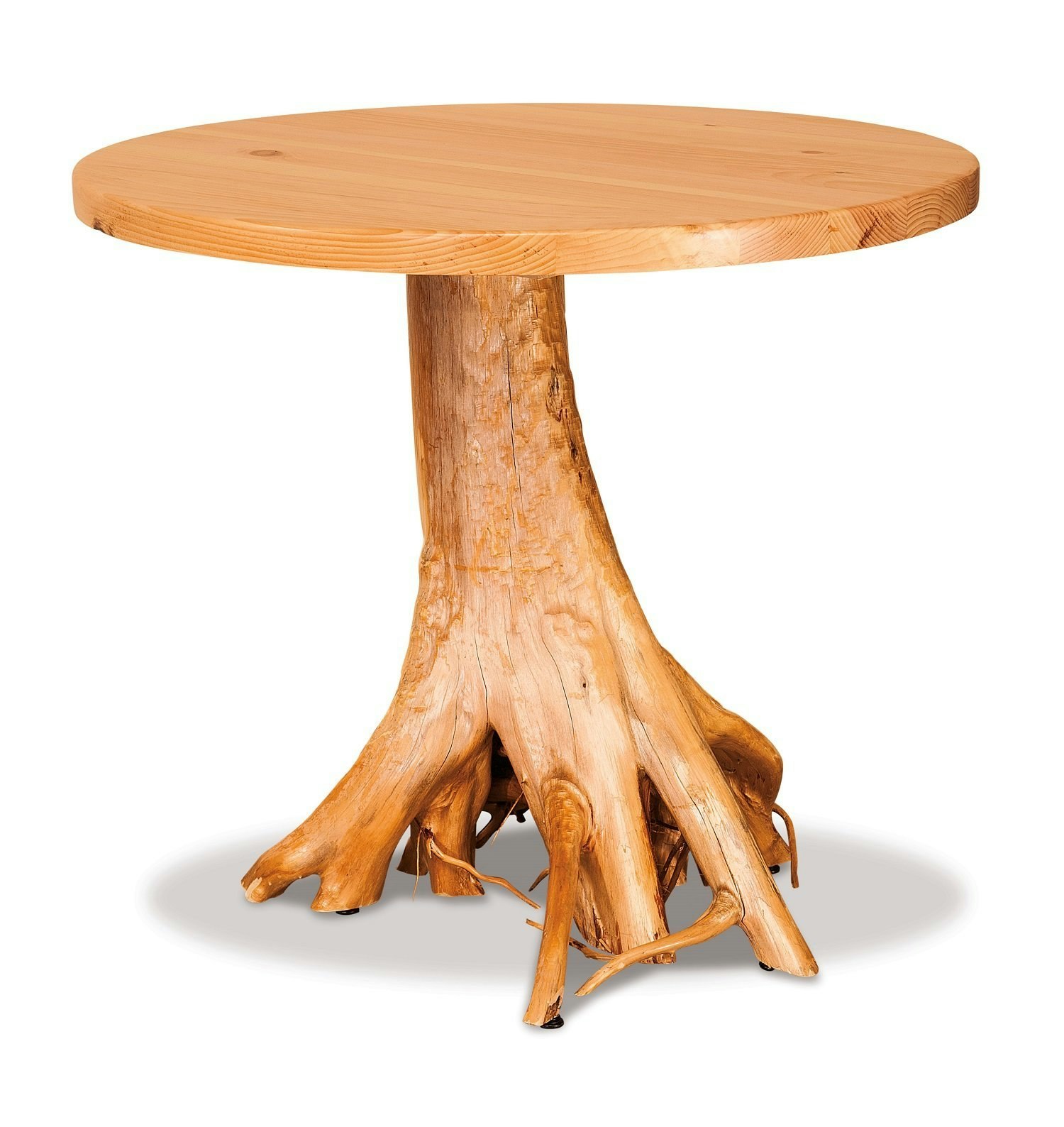 Amish Handcrafted Rustic Tree Stump Dining Table | Natural Log Base