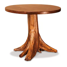 Amish Handcrafted Rustic Tree Stump Dining Table | Natural Log Base