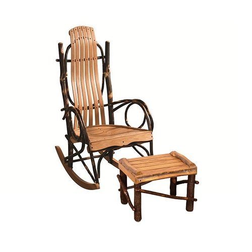 Rustic Hickory Wood Rocker with Optional Footstool | DutchCrafters