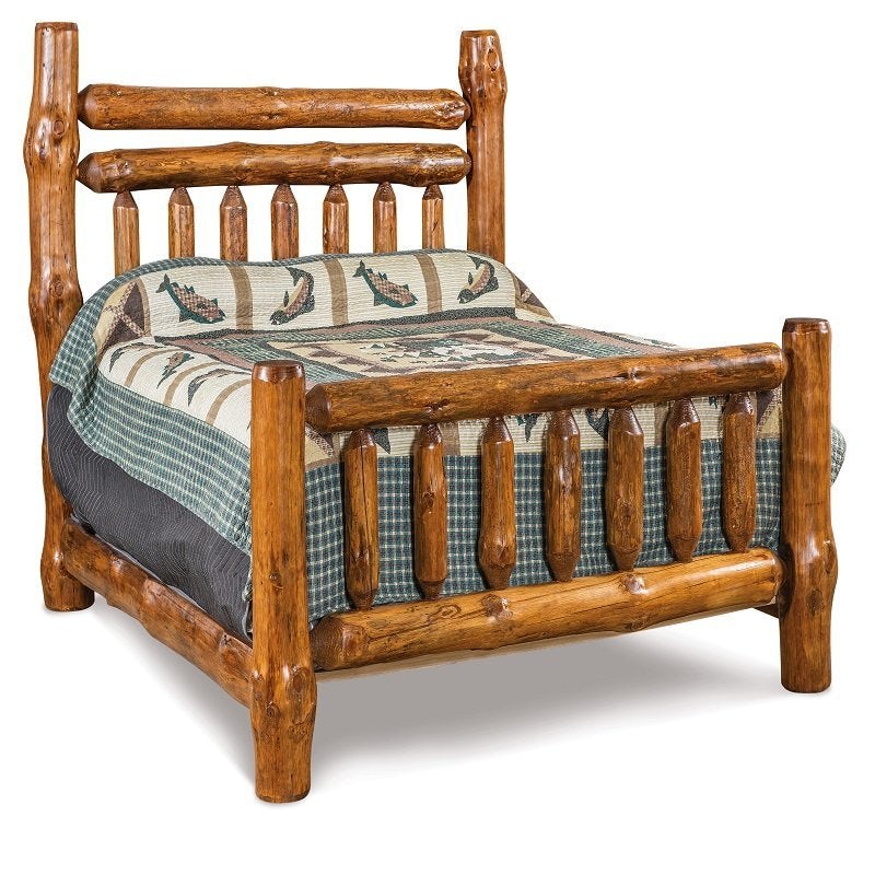 Quick-Ship Rustic Log Bed Frame | Amish Made Log Furniture