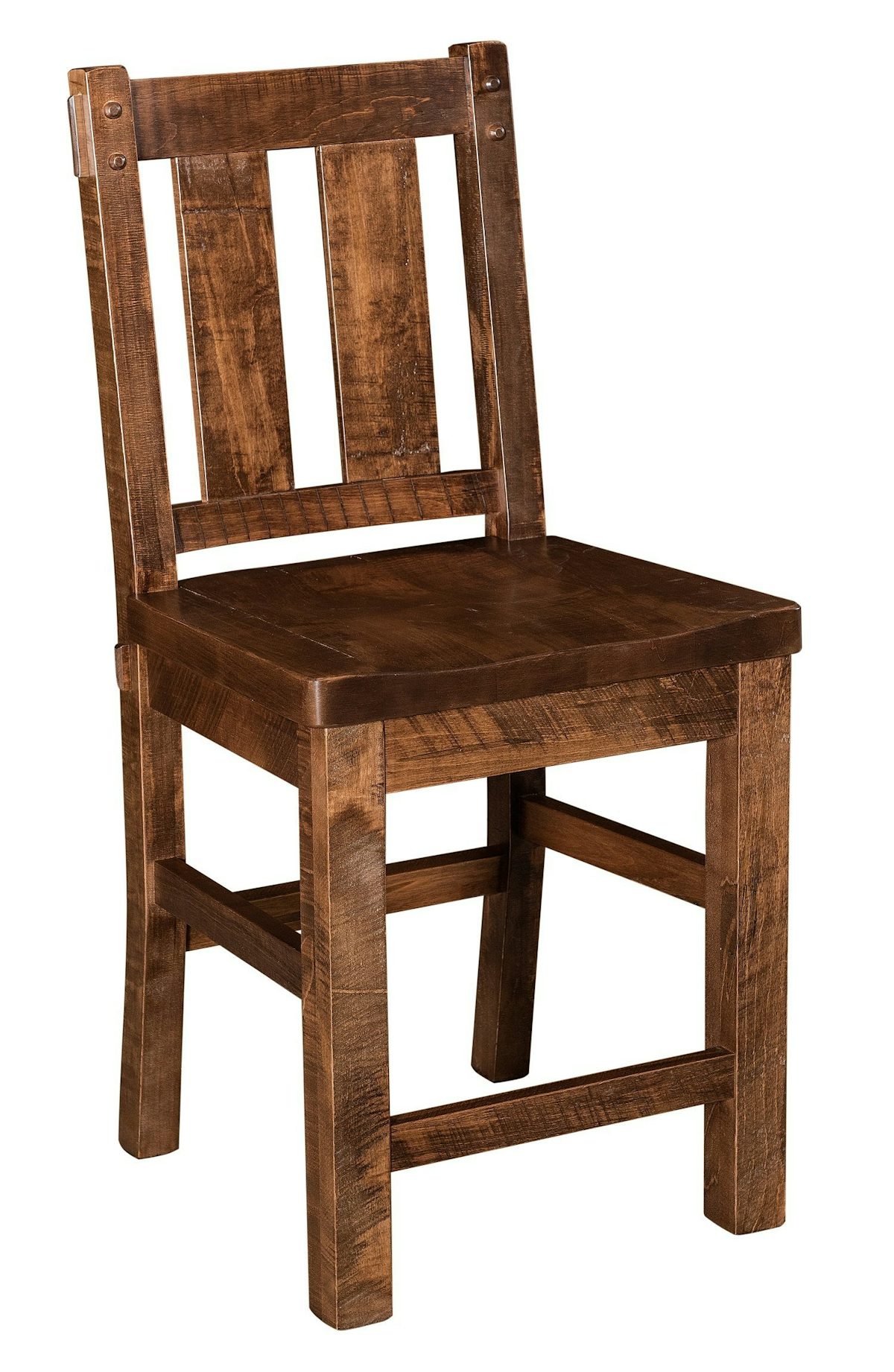 Dutton Rough Sawn Wormy Maple Stationary Bar Stool from DutchCrafters