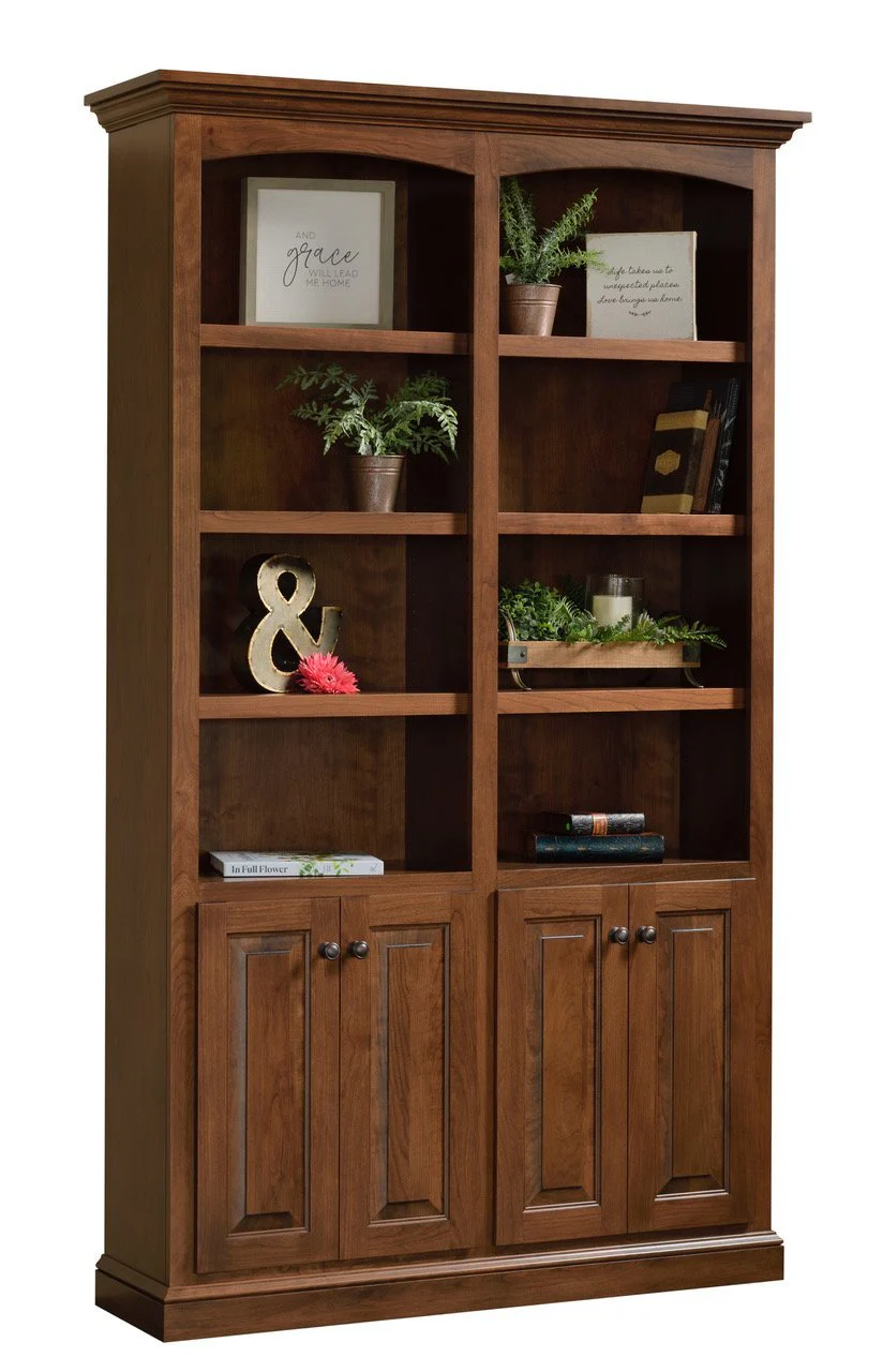 Traditional Solid Wood Bookcase with Crown Molding | DutchCrafters
