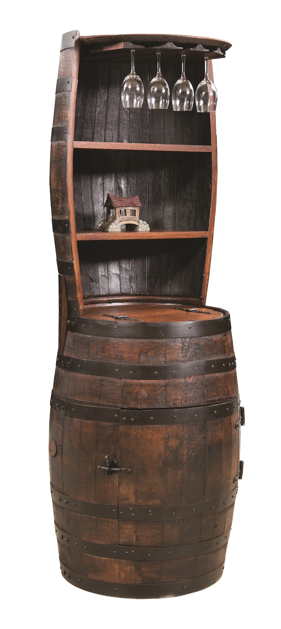 Barrel Hutch with Shelves by DutchCrafters Amish Furniture Store