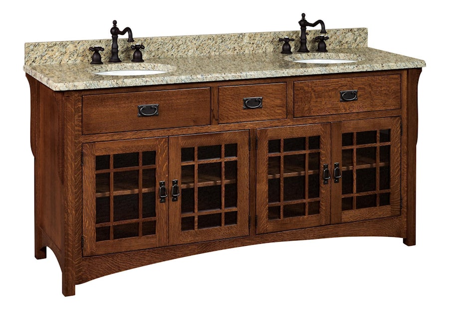 Custom Amish Mission Bathroom Vanity from DutchCrafters