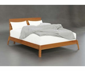 Mid-Century Modern Bed Frame with Headboard from DutchCrafters Amish