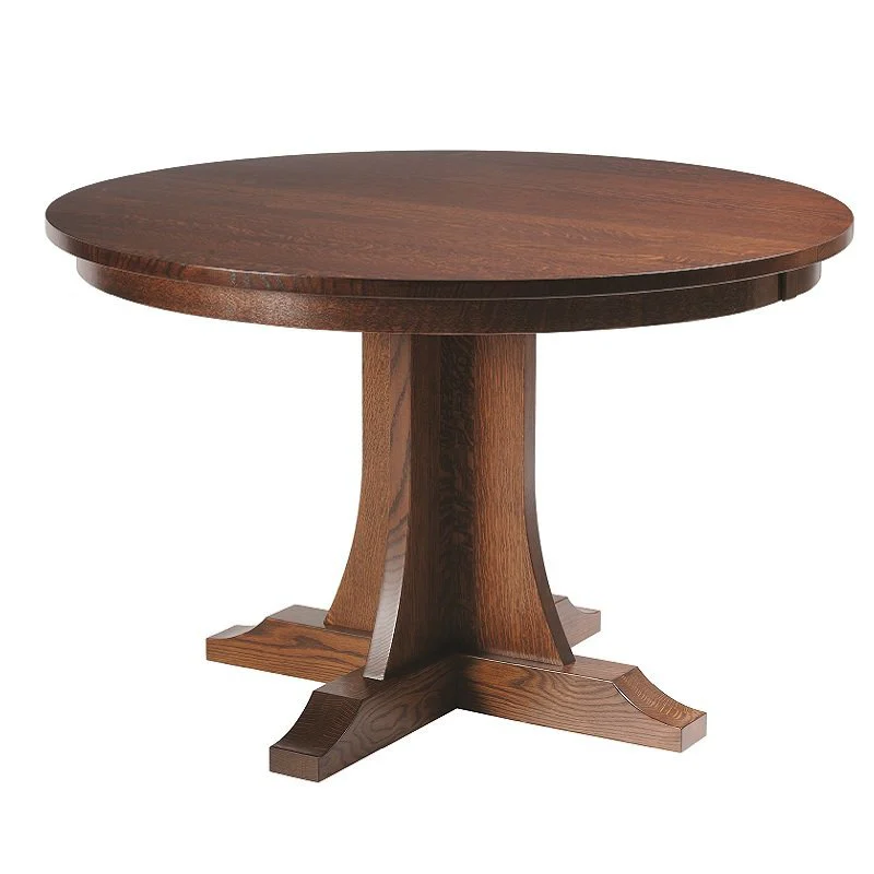 Modern Mission Single Pedestal Dining Table – Solid Hardwood
