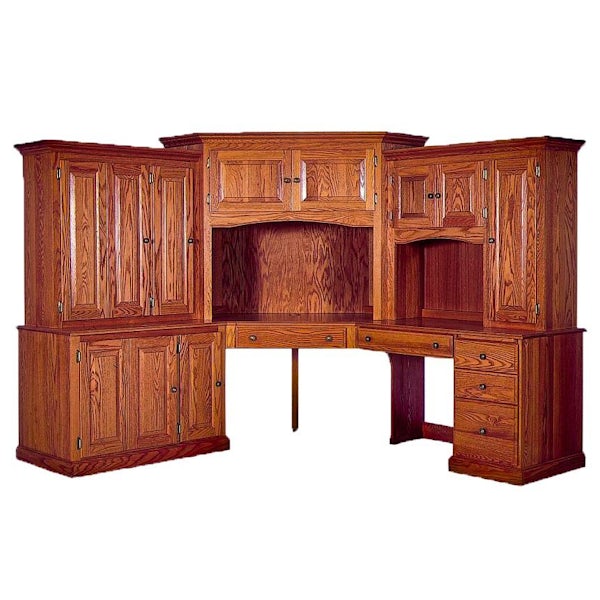 6-piece Deluxe Corner Computer Center From DutchCrafters Amish