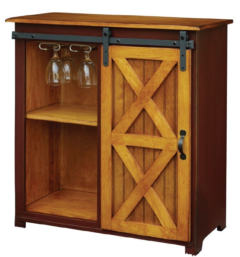 Barn Door Wine Cupboard from DutchCrafters Amish Furniture