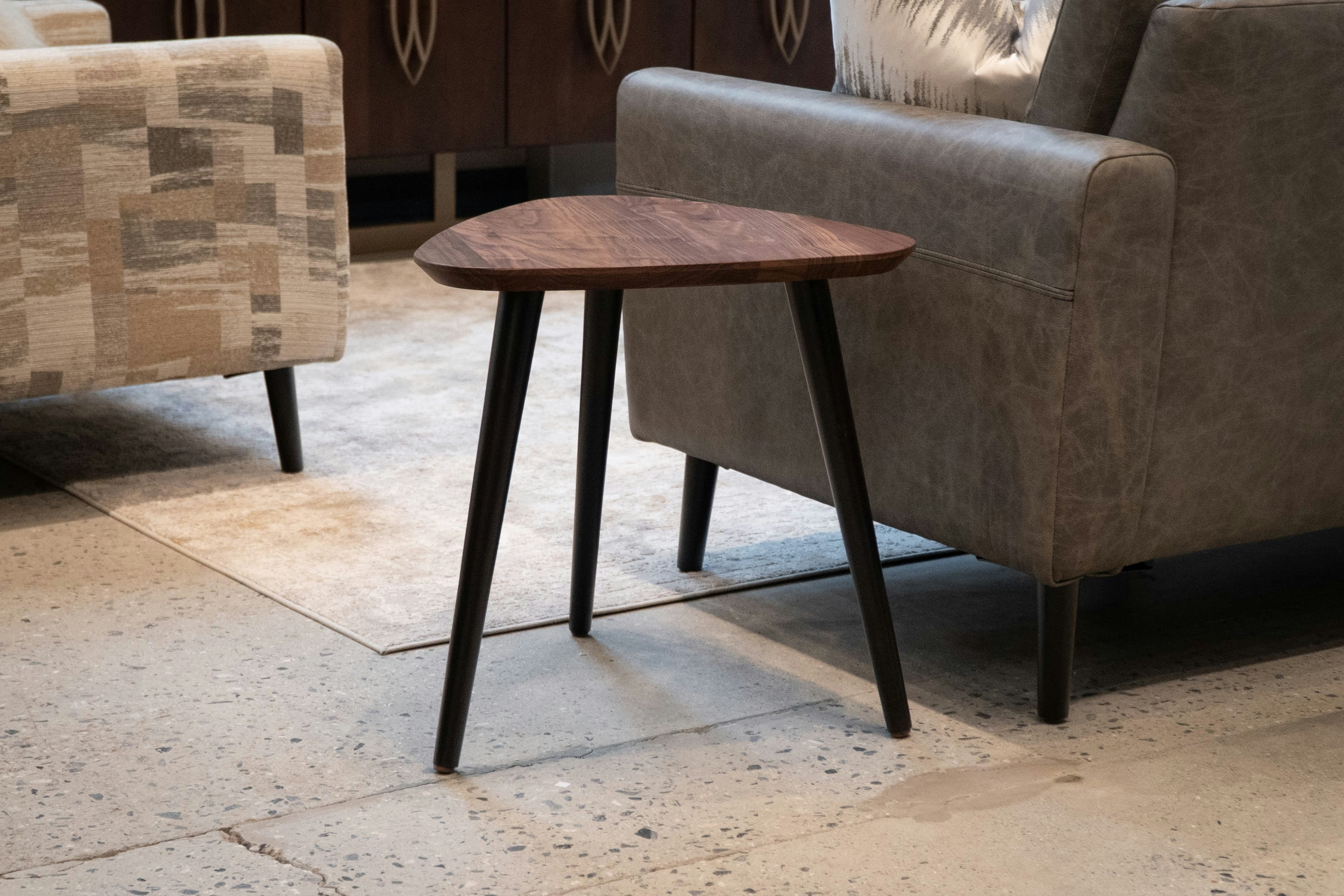 Image showcasing Mid-Century Modern 3-Legged End Table | DutchCrafters