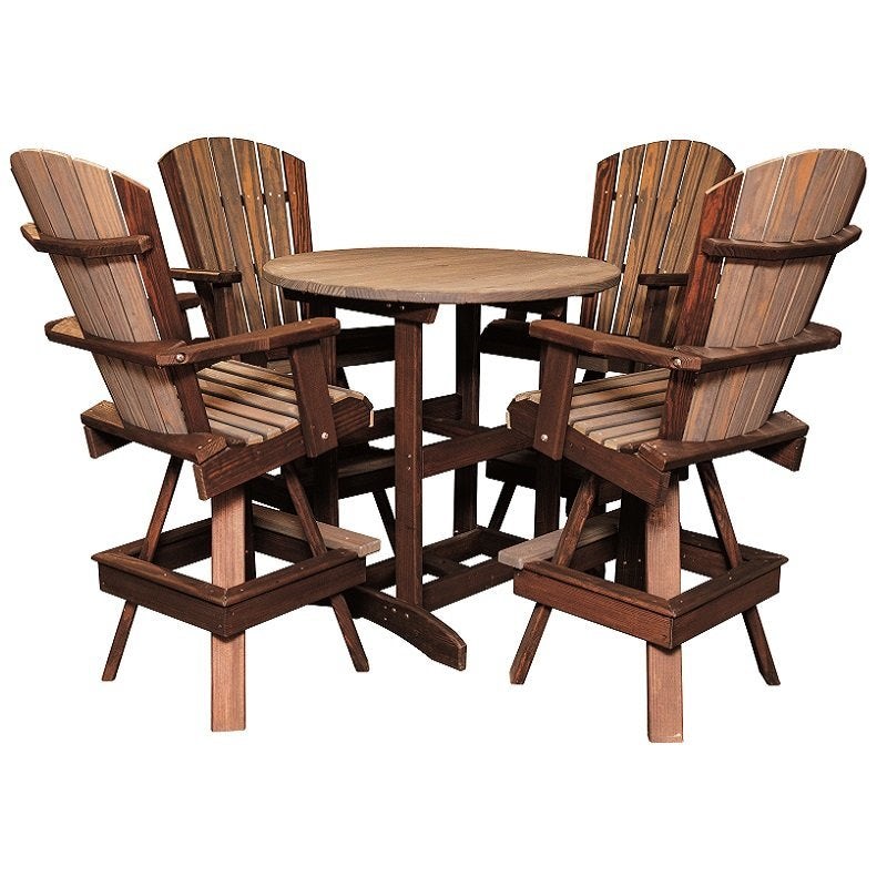 Pine Wood Round Pub Table Set from DutchCrafters Amish Furniture