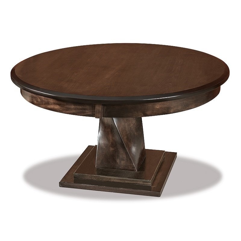 Modern Round Single Pedestal Coffee Table from DutchCrafters Amish