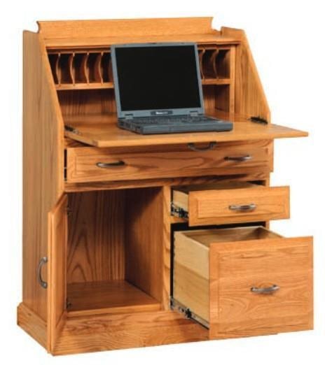 Classic Solid Wood Secretary Desk From Dutchcrafters Amish Furniture 3139