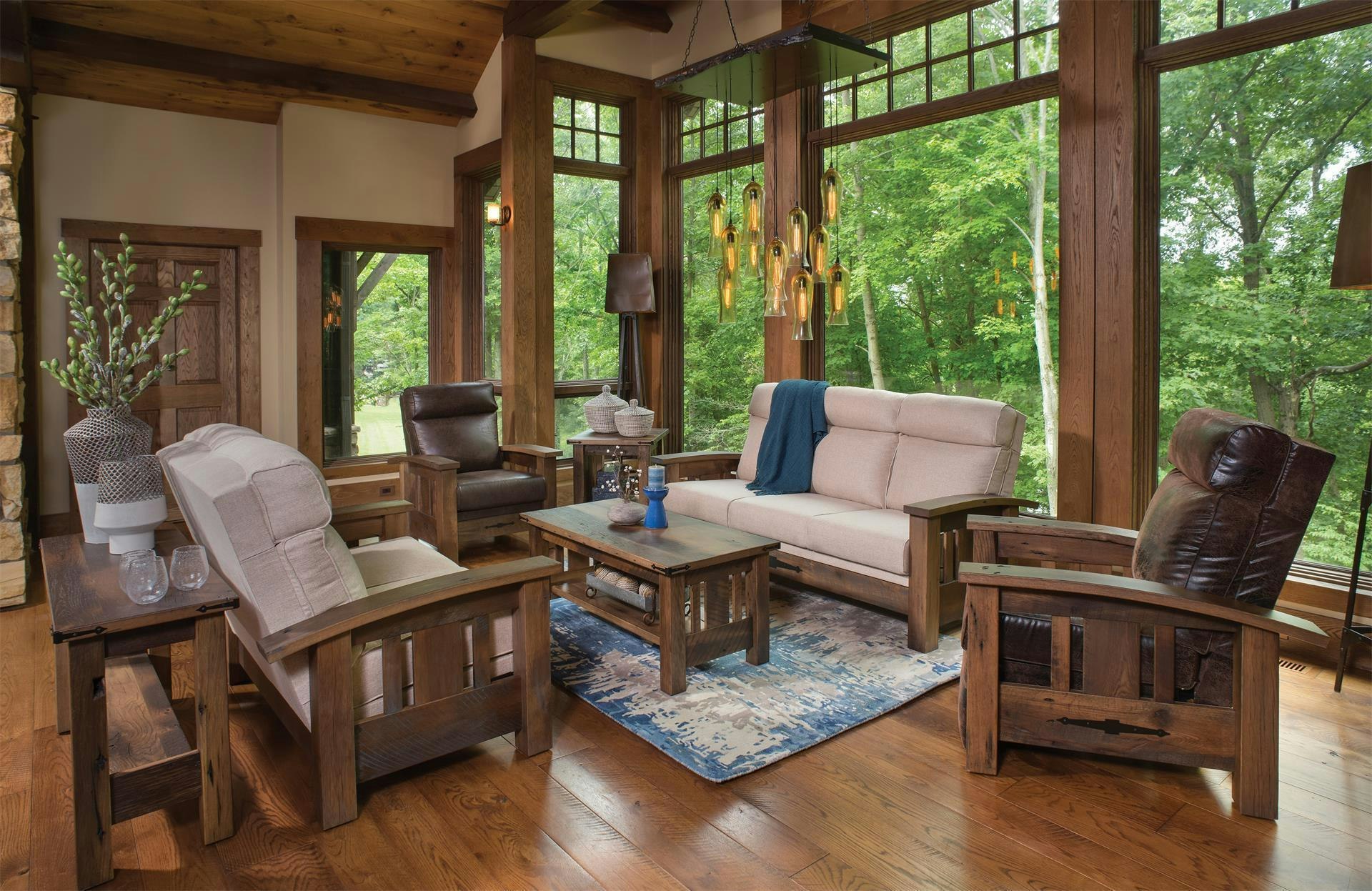 Rustic 5 Piece Living Room Set from DutchCrafters Amish Furniture