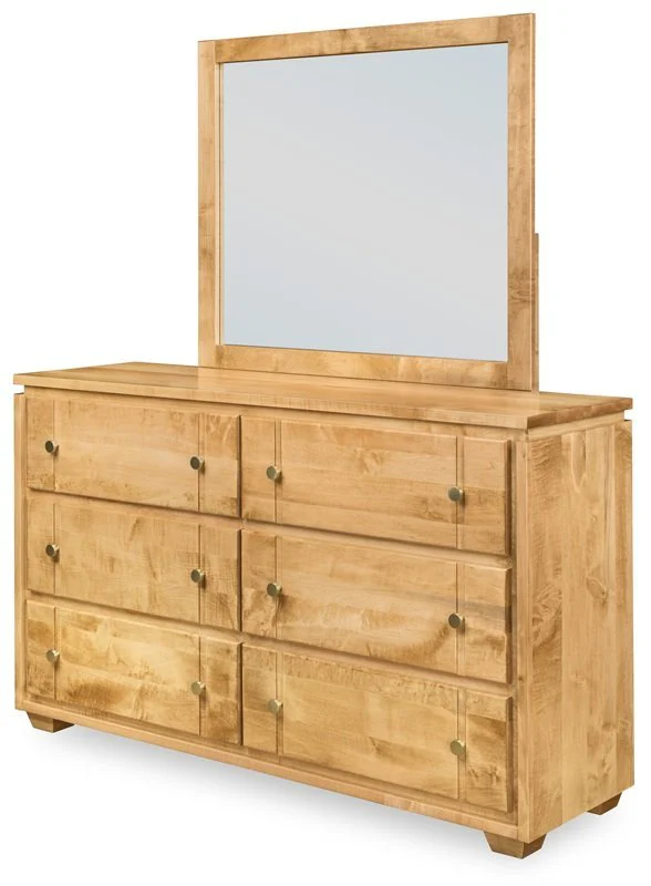 Minimalist 6-Drawer Dresser with Optional Mirror from DutchCrafters
