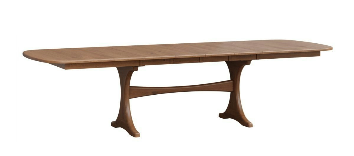 Modern Cresent Trestle Dining Table | Handcrafted Solid Wood