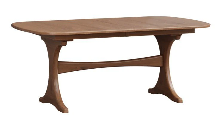 Modern Cresent Trestle Dining Table | Handcrafted Solid Wood