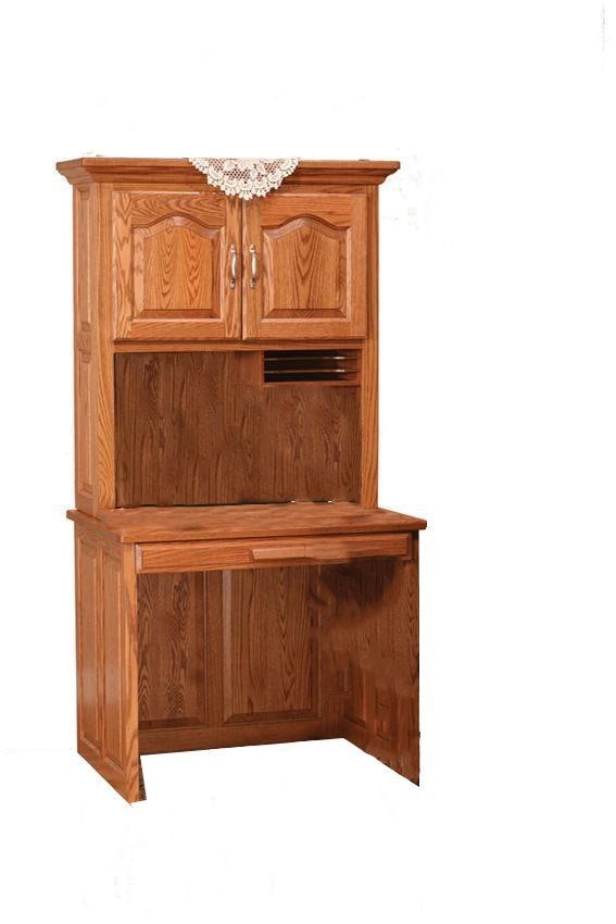 Flat Top Computer Desk with Hutch Top from DutchCrafters Amish
