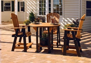 Leisure Lawns Recycled Plastic Poly Outdoor Pub Table from