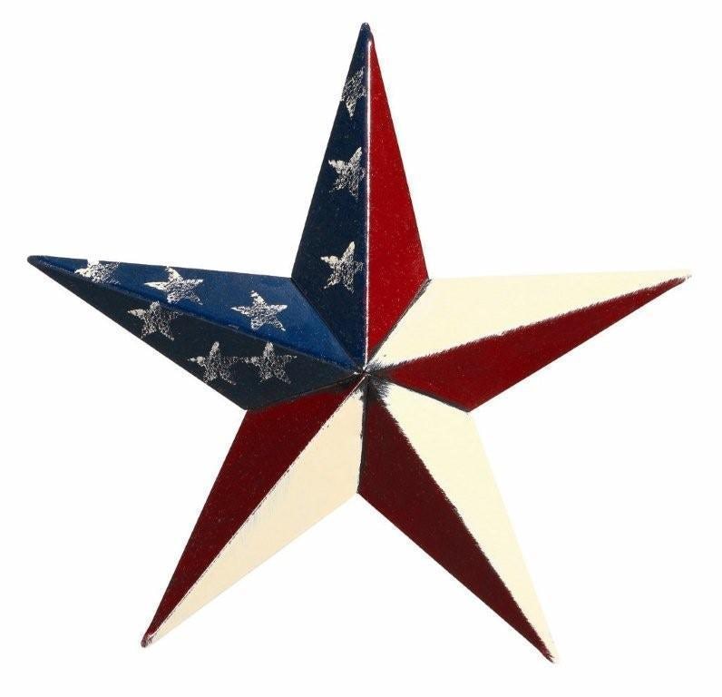 Small Patriotic Barn Star Made of Steel from DutchCrafters Amish