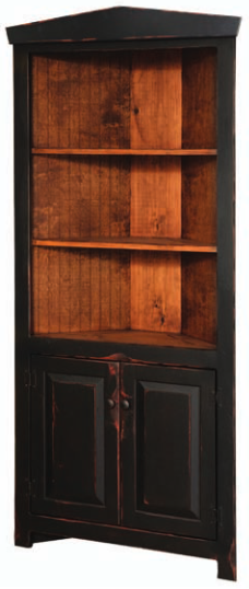 Country Style Corner Hutch with Premium Two-Tone Finish Options